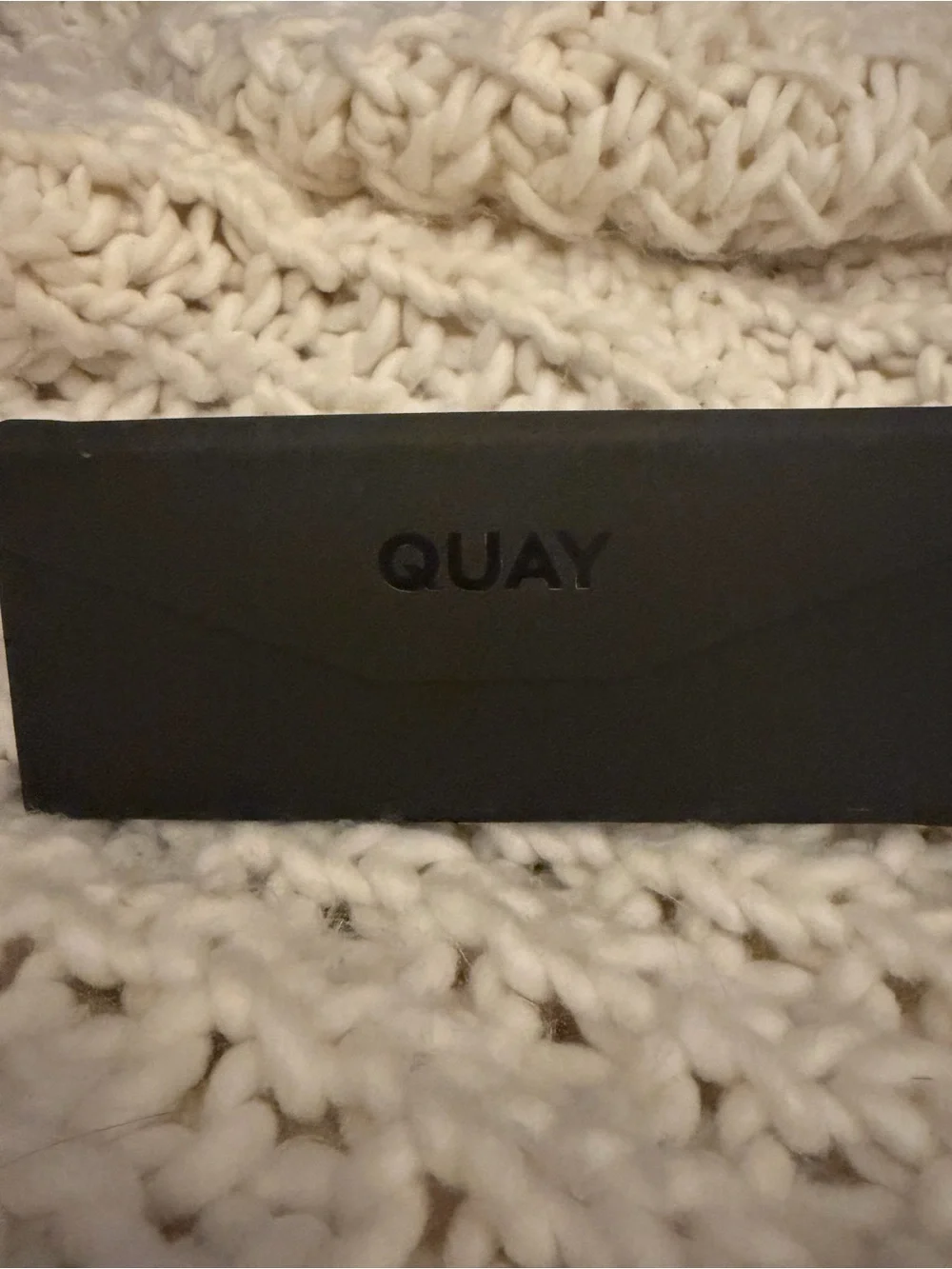 Quay Australia Black Sunglasses Case with Embossed Logo
